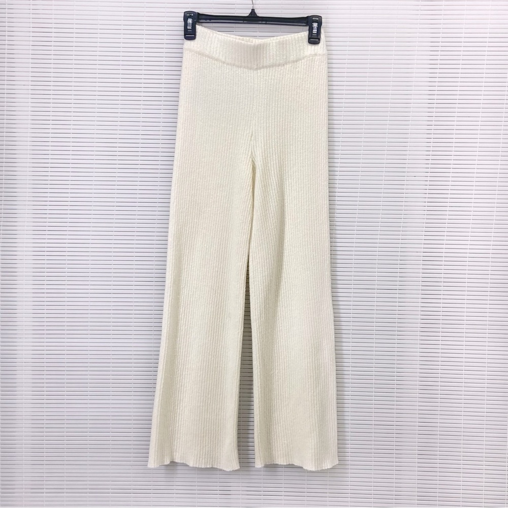 Lovers and Friends Lounge Cream Ribbed Knit Pants